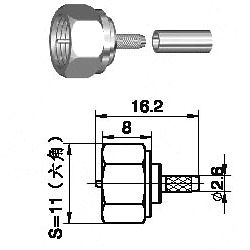 Connecteur F RF pour RG179