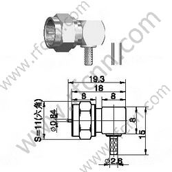 F connecteur RF d'angle droit pour RG179
