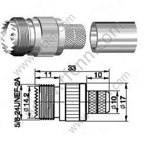 UHF femelle sertir pour connecteur RF213 RF