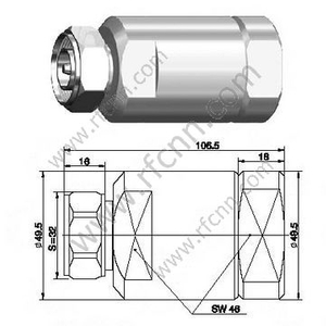 DIN MALE 7/16 pour 1 1/4 "Connecteur de câble Super Flexible RF