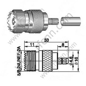 UHF sertissage femelle pour connecteur RF RG142 RF