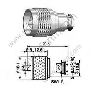 Pince mâle UHF pour connecteur RF RF RF